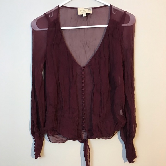 Elizabeth and James Tops - Elizabeth and James Button Down Sheer Top